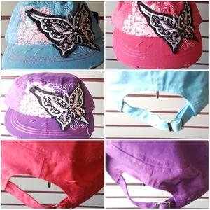 Butterfly Assortment Frayed Ball Caps  New
